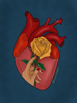 CORAÇÃO ROSA AMARELA