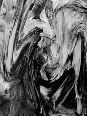 ARTE COM ESTILO MARMOREIO PRETO E BRANCO - ABSTRATO MARMOREIO - 69A