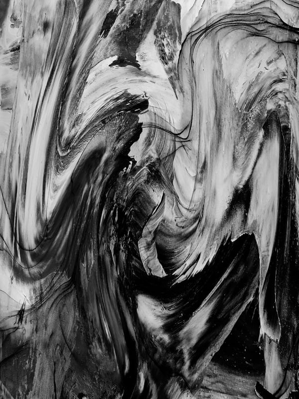 ARTE COM ESTILO MARMOREIO PRETO E BRANCO - ABSTRATO MARMOREIO - 69A