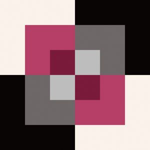CORES ABSTRATAS SÉRIE SQUARE TONS DE ROSA E CINZA OP 01