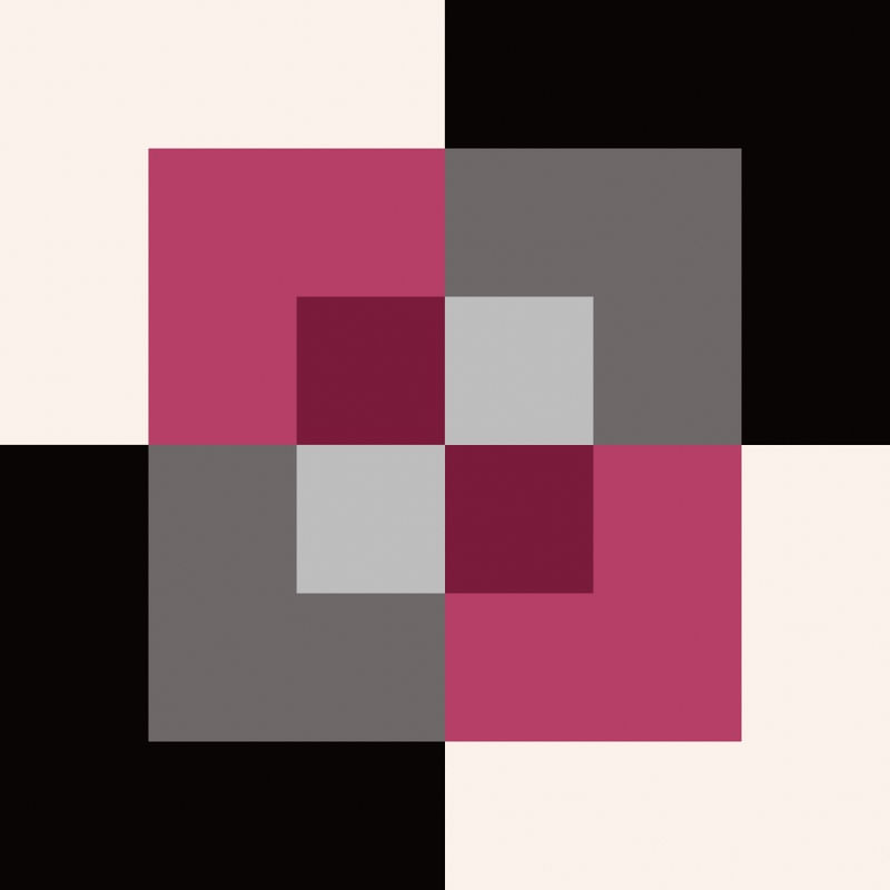 CORES ABSTRATAS SÉRIE SQUARE TONS DE ROSA E CINZA OP 01