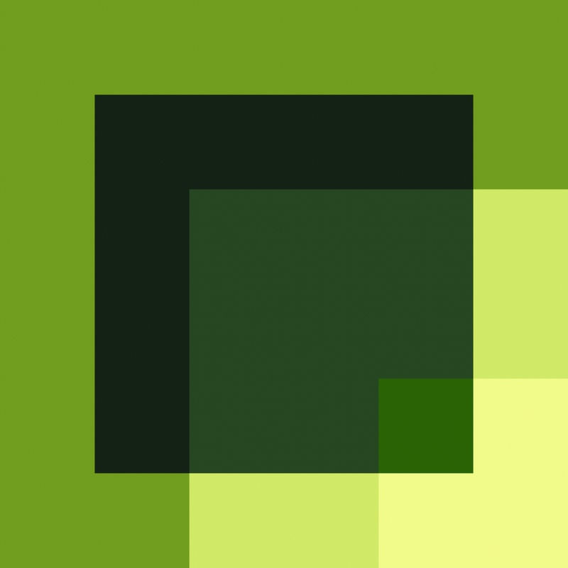 CORES ABSTRATAS SÉRIE SQUARE TONS DE VERDE OP 02