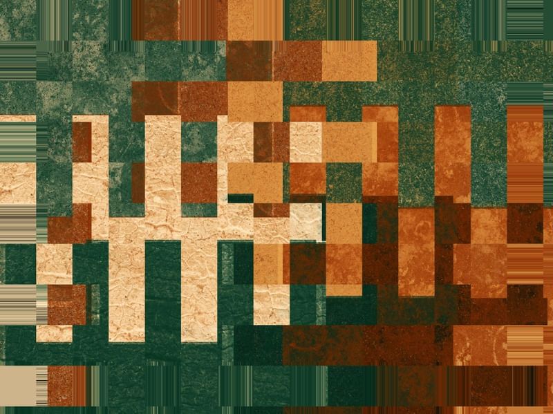 ESCALAS ABSTRATAS SÉRIE CORES TONS DE VERDE E MARROM OP 09