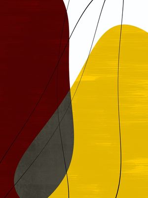 ARTE CONTORNOS MINIMALISTAS SÉRIE CORES AMARELO VERMELHO CINZA OP 03
