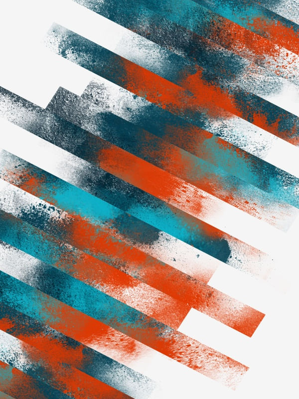 ABSTRATO CORES EM CONSTRUÇÃO SÉRIE TONS TURQUESA E LARANJA OP 06