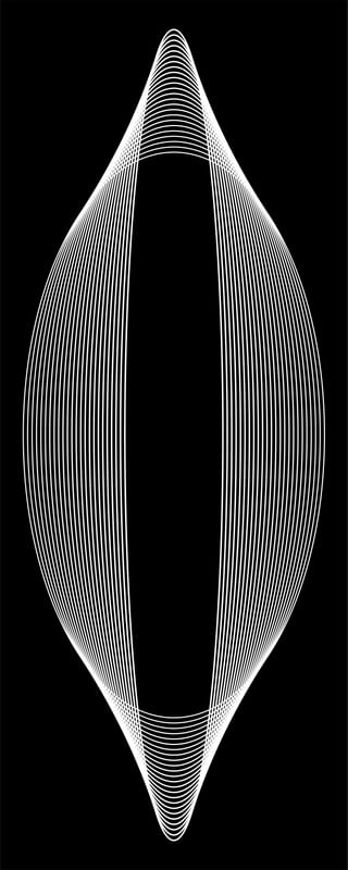ARTE DE LINHAS PANORAMICA PRETO E BRANCO - GEOMETRICO FRACTAL - 17A2-PV