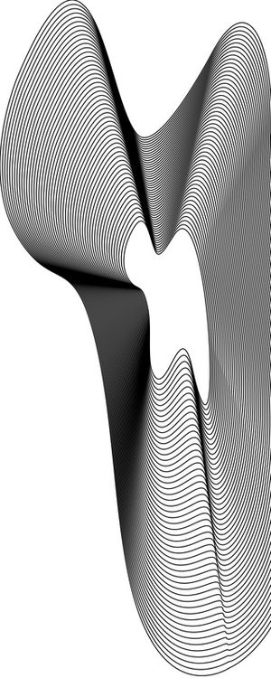 ARTE DE LINHAS PANORAMICA PRETO E BRANCO - GEOMETRICO FRACTAL - 19A1-PV