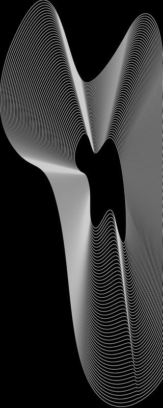 ARTE DE LINHAS PANORAMICA PRETO E BRANCO - GEOMETRICO FRACTAL - 19A2-PV