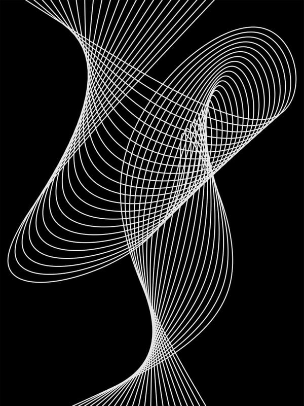 ARTE DE LINHAS PRETO E BRANCO - GEOMETRICO FRACTAL - 18A2