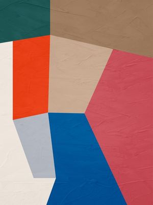 ARTE CONTEMPORANEA COLORIDA LARANJA AZUL ROSA - ABSTRATO COLORFUL - 37A
