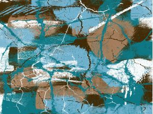 PINTURA E DETALHES ABSTRATOS SÉRIE CORES TONS AZUL E CINZA OP 07