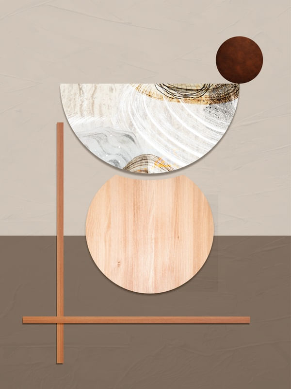 ARTE COM TEXTURA DE MADEIRA E MARMORE - ABSTRATO GEOMETRICO WOOD - 27A