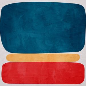 ARTE CONTEMPORANEA QUADRADO COLORIDA VERMELHO AZUL - ABSTRATO GEOMETRICO - 706A4-Q