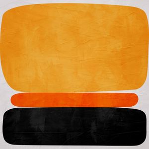 ARTE CONTEMPORANEA QUADRADO COLORIDA AMARELO PRETO - ABSTRATO GEOMETRICO - 706A6-Q