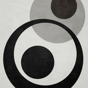 ARTE CONTEMPORANEA QUADRADO PRETO E BRANCO - ABSTRATO GEOMETRICO - 470A-Q