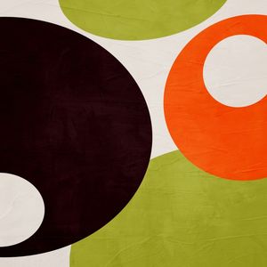 ARTE CONTEMPORANEA QUADRADO COLORIDO VERDE LARANJA - ABSTRATO GEOMETRICO - 471A-Q