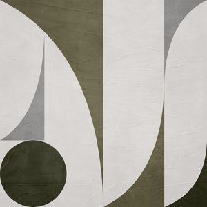 ARTE CONTEMPORANEA QUADRADO COLORIDO VERDE BEGE - ABSTRATO GEOMETRICO - 654A-Q