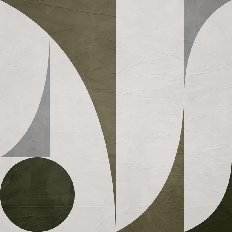 ARTE CONTEMPORANEA QUADRADO COLORIDO VERDE BEGE - ABSTRATO GEOMETRICO - 654A-Q