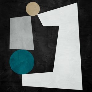 ARTE CONTEMPORANEA QUADRADO COLORIDO PRETO PRETO VERDE - ABSTRATO GEOMETRICO - 121A2-Q