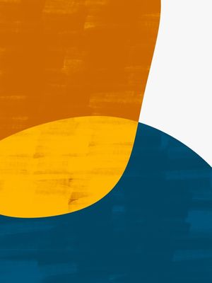 ARTE CONTORNOS MINIMALISTAS SÉRIE CORES LARANJA E AZUL OP 05
