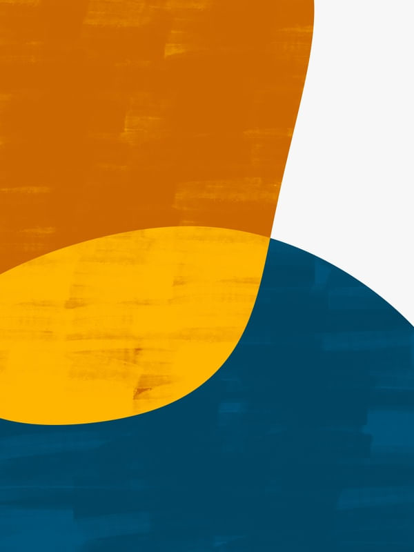 ARTE CONTORNOS MINIMALISTAS SÉRIE CORES LARANJA E AZUL OP 05