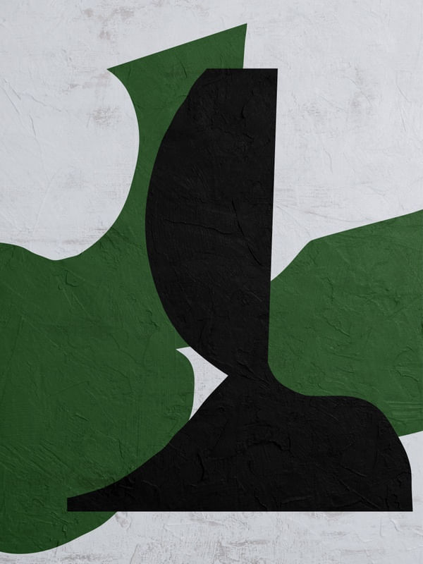 ARTE CONTEMPORÂNEA COLORIDA VERDE PRETO CINZA - ABSTRATO GEOMETRICO - 417B1