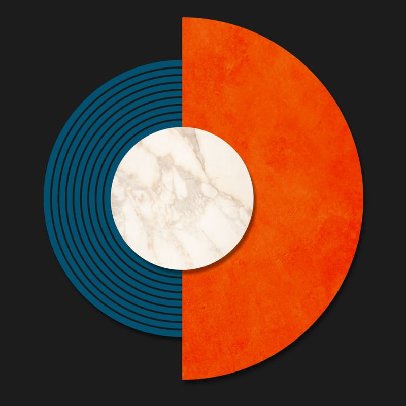 ARTE CONTEMPORÂNEA COLORIDA PRETO LARANJA AZUL - ABSTRATO GEOMETRICO - 678B-Q