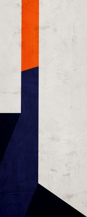 ARTE CONTEMPORANEA PANORAMICO COLORIDO AZUL LARANJA - ABSTRATO GEOMETRICO - 710A-PV