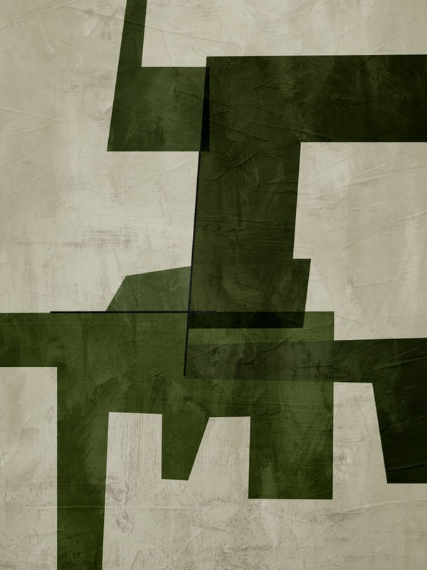 ARTE CONTEMPORANEA COLORIDO VERDE BEGE - ABSTRATO GEOMETRICO - 596A