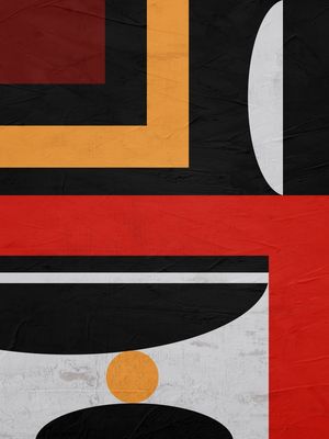 ARTE CONTEMPORANEA COLORIDO DIPTICO PRETO LARANJA AMARELO - ABSTRATO GEOMETRICO - 708B