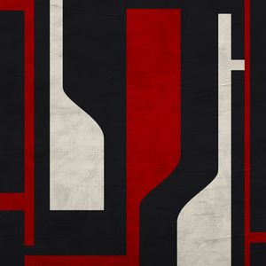 ARTE CONTEMPORANE QUADRADA COLORIDA VERMELHO PRETO - ABSTRATO GEOMETRICO - 252D-Q