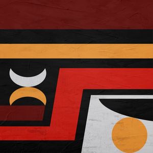 ARTE CONTEMPORANE QUADRADA DIPTICO COLORIDA LARANJA PRETO - ABSTRATO GEOMETRICO -708A-Q