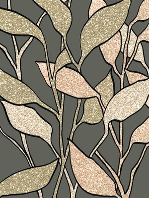 JUNGLE GARDEN 1 BOHEMIAN DUSK - ELEGANTE SELVA BOTANICO ORGANICO SKETCH