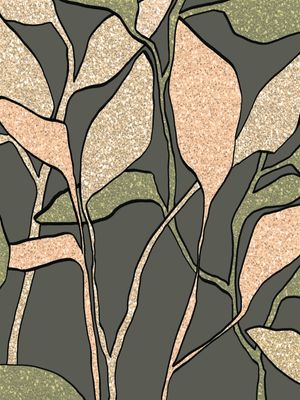 JUNGLE GARDEN 2 BOHEMIAN DUSK - ELEGANTE SELVA BOTANICO ORGANICO SKETCH
