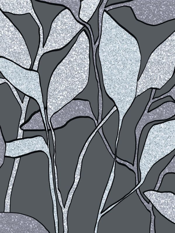 JUNGLE GARDEN 2 CINZA NO CINZA - NEUTRO SELVA BOTANICO ORGANICO SKETCH