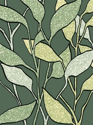 JUNGLE GARDEN 1 VERDE FRESCO - COLORIDO SELVA BOTANICO ORGANICO SKETCH