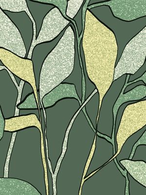 JUNGLE GARDEN 2 VERDE FRESCO - COLORIDO SELVA BOTANICO ORGANICO SKETCH