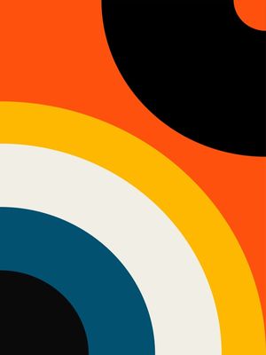ARTE CONTEMPORANEA COLORIDA LARANJA AMARELO AZUL - ABSTRATO COLORFUL - 27A