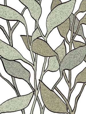 JUNGLE GARDEN 1 SALVA VERDE EM BRANCO - SELVA BOTANICO ORGANICO SKETCH