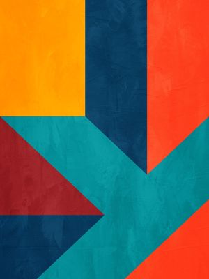 ARTE CONTEMPORANEA COLORIDA LARANJA VERMELHO AZUL - ABSTRATO COLORFUL - 38B