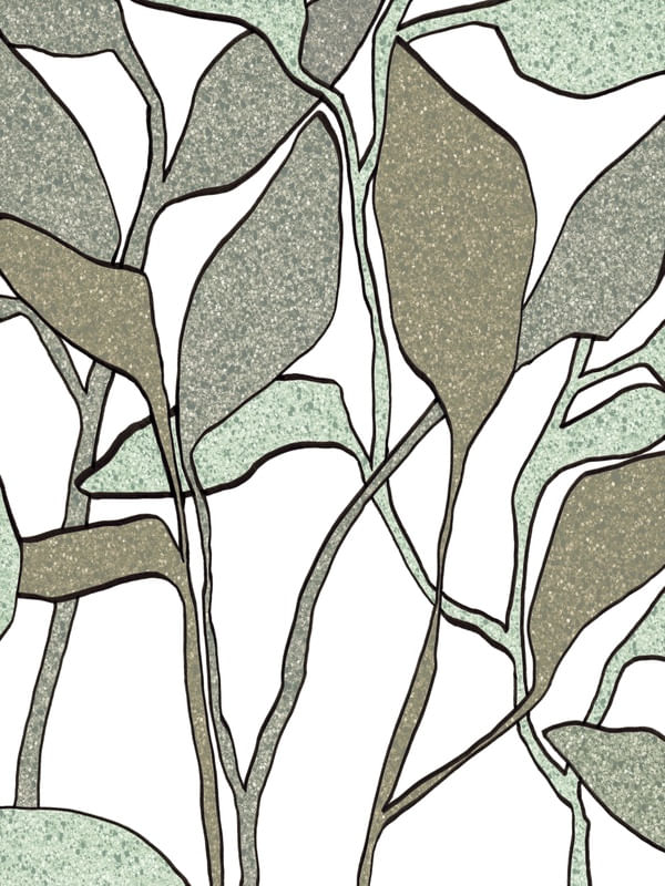 JUNGLE GARDEN 2 SALVA VERDE EM BRANCO - SELVA BOTANICO ORGANICO SKETCH