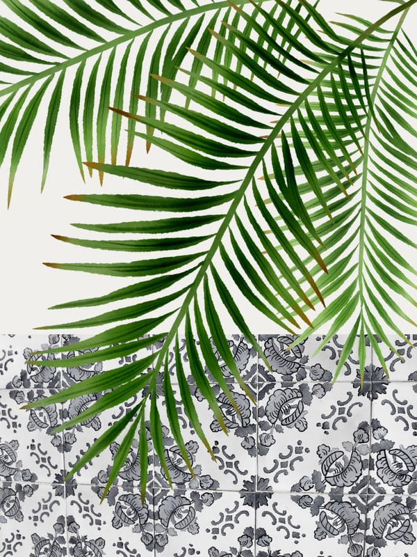 FOLHAS E AZULEJO