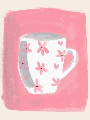 CANEQUINHA ROSA EM GOUACHE