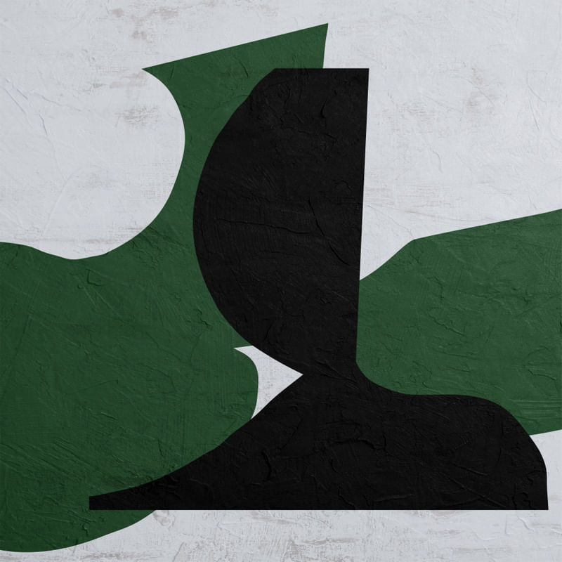 ARTE CONTEMPORÂNEA COLORIDA VERDE PRETO CINZA QUADRADO - ABSTRATO GEOMETRICO - 417B1-Q