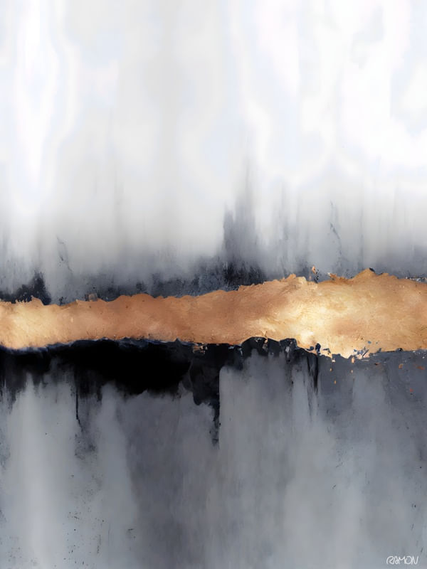 ARTE ABSTRATA - FENDA DOURADA
