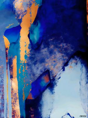 ARTE ABSTRATA - MONTANHAS AZUIS