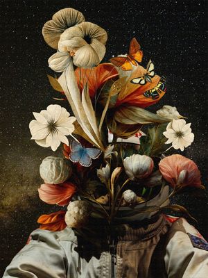 ASTRONAUTA COM FLORES