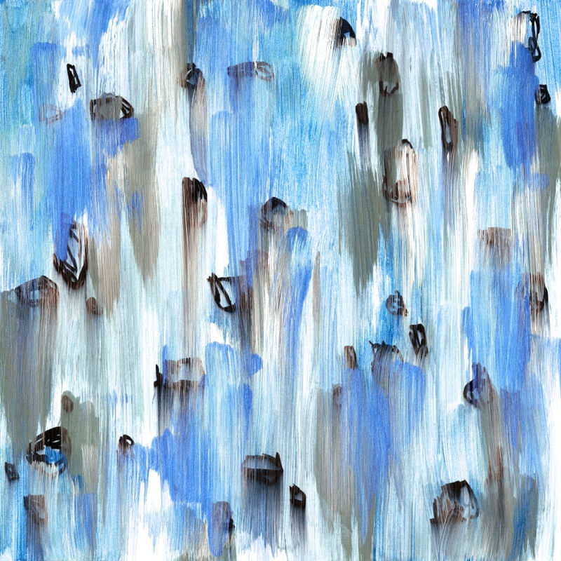 BLOB AND BLUR 1 QUADRADO - ABSTRATO ELEGANTE ORGANICO PINCELADAS PINTURA