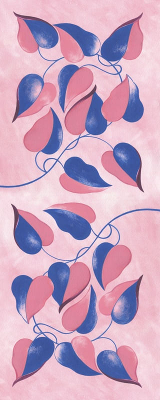 PINK AND BLUE 1 -BOTANICAL
