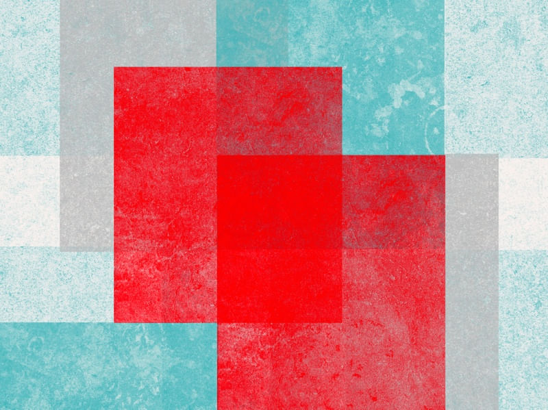 CORES E FORMAS ARTE TONS DE AZUL E VERMELHO OP 12